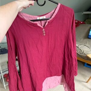 Surya Asymmetrical Duo Tone Top, Size M